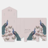 Ballotins Pics Turquoises et fleurs de Magnolia rose pâle (Déplié)