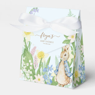 Ballotins Pierre le lapin Printemps fleurs Baby shower bleu