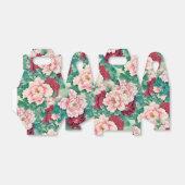 Ballotins Pies roses rouges et Motif Feuille vert (Déplié)