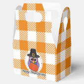 Ballotins Pilgrim owl on Orange Plaid - Happy Thanksgiving (Ouvert)