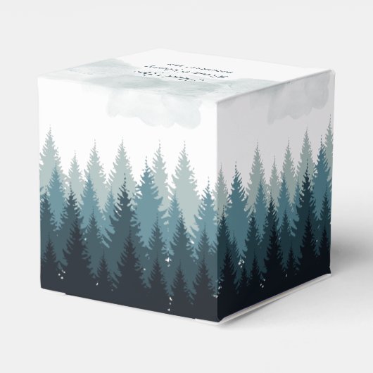 Ballotins Pine Arbre Aquarelle Forêt Mariage rustique (Arrière)
