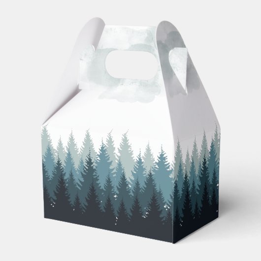 Ballotins Pine Arbre Aquarelle Forêt Mariage rustique (Arrière)