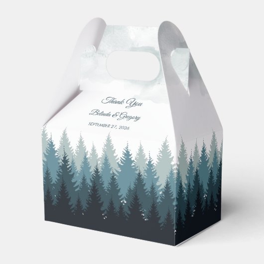Ballotins Pine Arbre Aquarelle Forêt Mariage rustique (Verso)