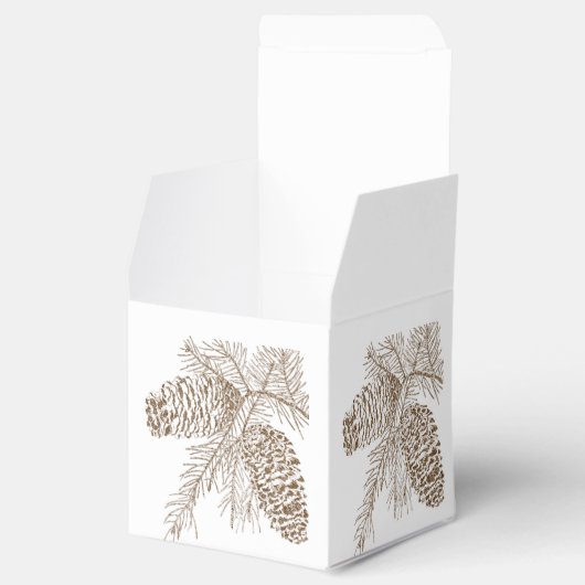 Ballotins Pine Cône Nature Mariage Favor Box (Ouvert)
