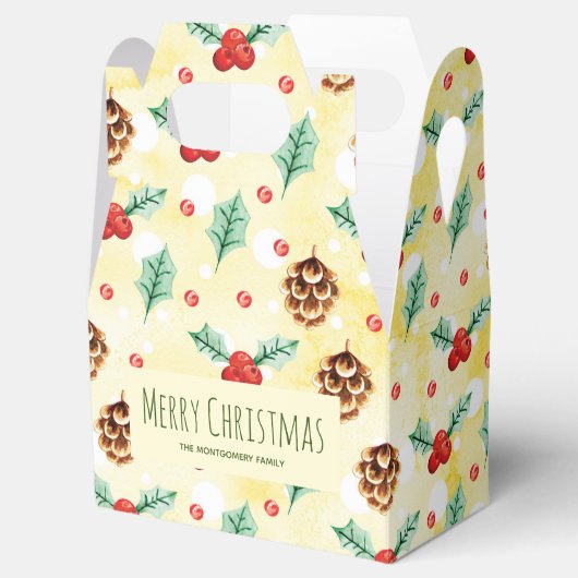 Ballotins Pine Cones et Holly Noël Motif (Ouvert)