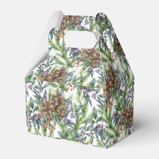 Ballotins Pine cônes motif Joyeux Noël fleuri (Arrière)