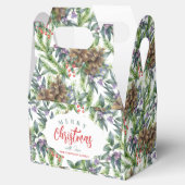 Ballotins Pine cônes motif Joyeux Noël fleuri (Ouvert)