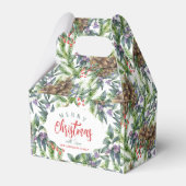 Ballotins Pine cônes motif Joyeux Noël fleuri (Verso)