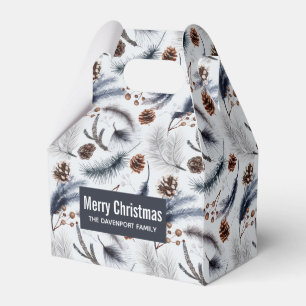 Ballotins Pine Cones & Pine Needles Aquarelles Motif