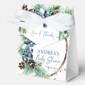 Ballotins Pine wreath winter baby shower favors personalized (Recto)