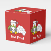 Ballotins Pingouin de Noël assis avec des boules de neige (Verso)