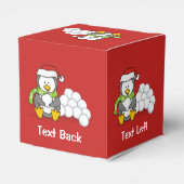 Ballotins Pingouin de Noël assis avec des boules de neige (Arrière)