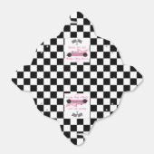Ballotins Pink Black Race Car Ready Set Go Baby shower (Déplié)