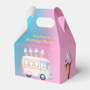 Ballotins Pink Blue Ice Cream Camion fête d'anniversaire