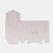 Ballotins Pink Blush Glittery Wedding Favor boîte cadeau (Déplié)