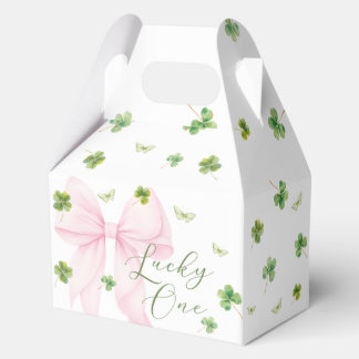Ballotins Pink Bow Lucky One 1st Birthday Favor Boxes