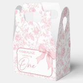Ballotins Pink Bow toile Floral Anniversaire Ballotin (Ouvert)