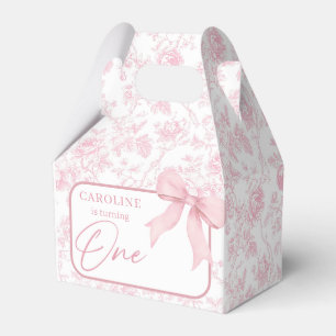 Ballotins Pink Bow toile Floral Anniversaire Ballotin