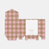 Ballotins Pink & Brown Gingham Shower Thank You Favor Box (Déplié)