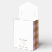 Ballotins Pink & Brown Gingham Shower Thank You Favor Box (Ouvert)