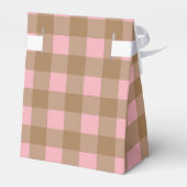 Ballotins Pink & Brown Gingham Shower Thank You Favor Box (Arrière)