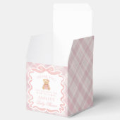 Ballotins Pink Coquette Bow Bear Baby Shower Favor Box (Ouvert)