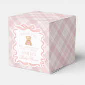 Ballotins Pink Coquette Bow Bear Baby Shower Favor Box (Arrière)