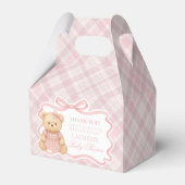 Ballotins Pink Coquette Bow Bear Baby Shower Favor Box (Arrière)