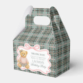 Ballotins Pink Coquette Bow Bear Girl Birthday Favor Box (Arrière)