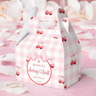 Ballotins Pink Coquette Bow Cherry First Birthday Party