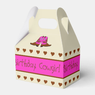 Ballotins Pink Country Western Cowgirl Boots Party boîte cad