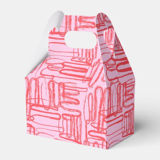 Ballotins Pink Curve Wavy Squiggle Abstract Modern (Arrière)