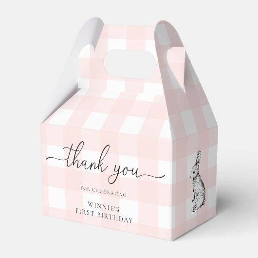 Ballotins Pink En vichy Bunny Anniversaire Merci Ballotin (Verso)