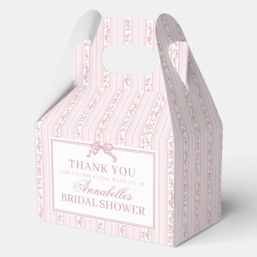 Ballotins Pink Fancy Floral Bridal Shower Gable Favor (Recto)
