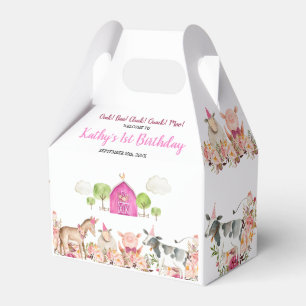 Ballotins Pink Farm House Animaux Barnyard 1er Anniversaire