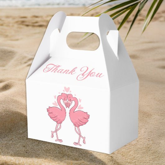 Ballotins Pink Flamingo Tropical Hawaiian Wedding Thank You