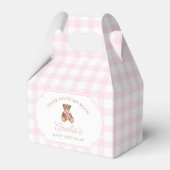Ballotins Pink Gingham Teddy Bear Beary First Birthday (Verso)