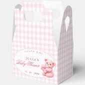 Ballotins Pink Gingham Teddy Bear Neutral Baby Shower (Ouvrir)