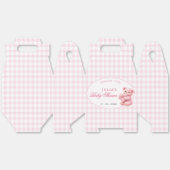 Ballotins Pink Gingham Teddy Bear Neutral Baby Shower (Déplié)