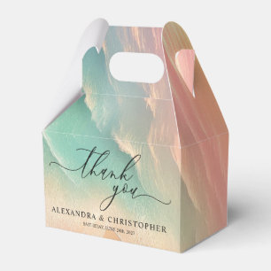 Ballotins Pink Green Sunny Ocean Beach Mariage de la fête d'