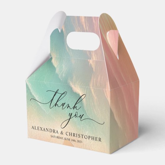 Ballotins Pink Green Sunny Ocean Beach Mariage de la fête d' (Verso)