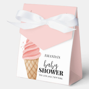 Ballotins Pink Minimalist Crème de glace Baby shower Scoop