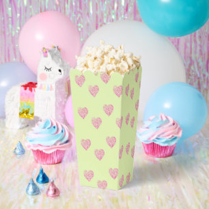 Ballotins Pink oodle lines hearts on green