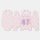 Ballotins Pink Rainbow Six Seven 67 Birthday Favor Boxes (Déplié)
