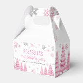 Ballotins Pink Snowflake Winter Birthday Party Favor Box (Arrière)