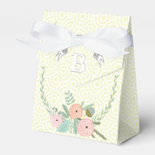 Ballotins Pink Wedding Favor Box Vos Photos Monogram Jaune (Verso)