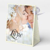 Ballotins Pink Wedding Favor Box Vos Photos Monogram Jaune (Arrière)