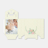 Ballotins Pink Wedding Favor Box Vos Photos Monogram Jaune (Déplié)