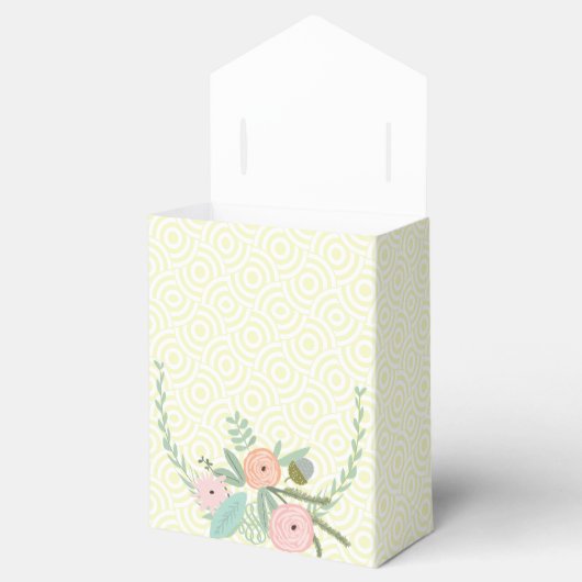 Ballotins Pink Wedding Favor Box Vos Photos Monogram Jaune (Ouvert)
