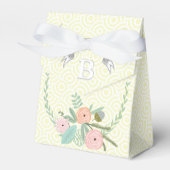 Ballotins Pink Wedding Favor Box Vos Photos Monogram Jaune (Verso)